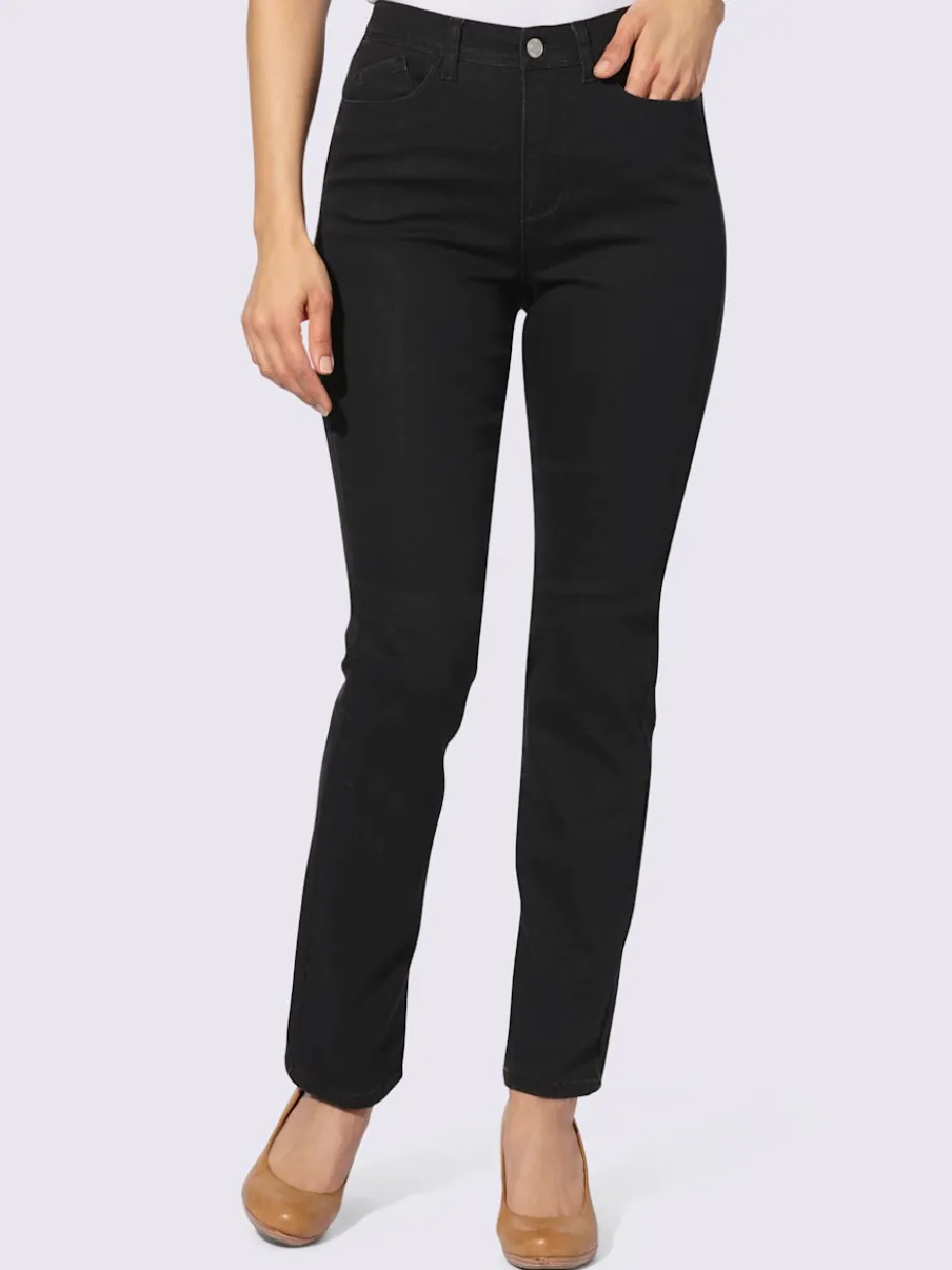 Jean cinq poches coton doux extensible avec ceinture élastique