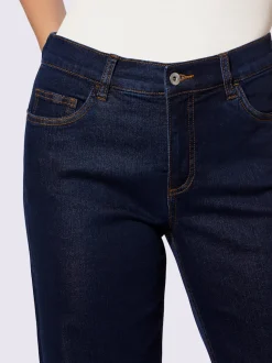Jean cinq poches large avec ceinture élastique confortable