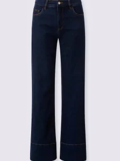 Jean cinq poches large avec ceinture élastique confortable