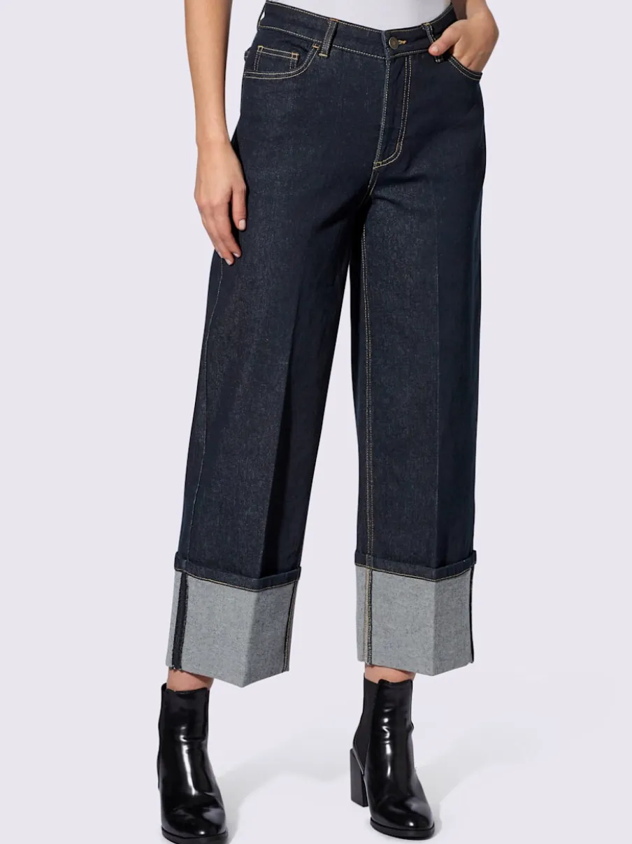 Jean Comfort Fit avec revers aux jambes cinq poches
