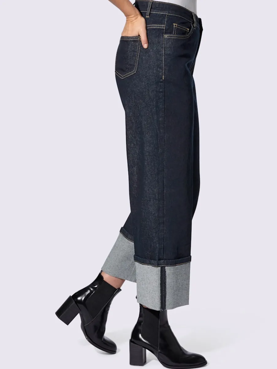 Jean Comfort Fit avec revers aux jambes cinq poches