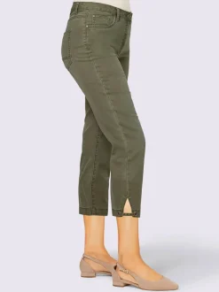 Jean coupe cinq poches avec ourlet raccourci pratique