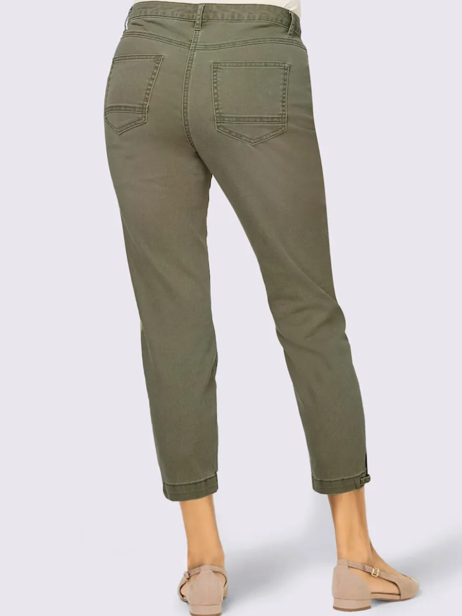 Jean coupe cinq poches avec ourlet raccourci pratique