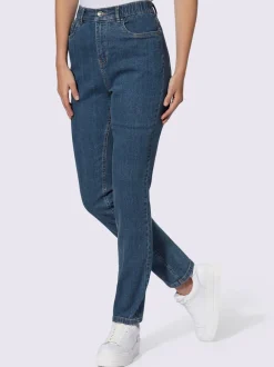 Jean coupe classique avec cinq poches et ceinture élastique