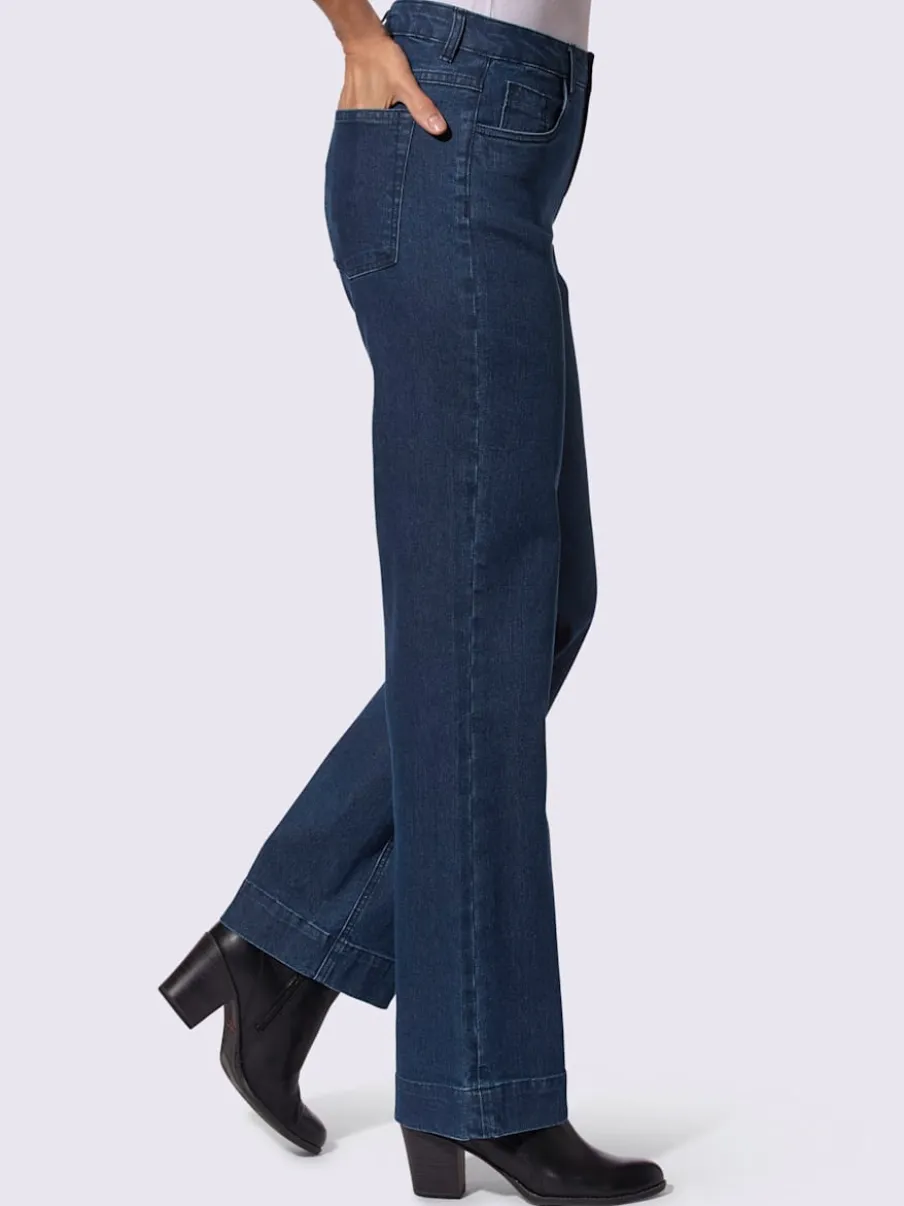 Jean coupe classique à 5 poches jambes larges