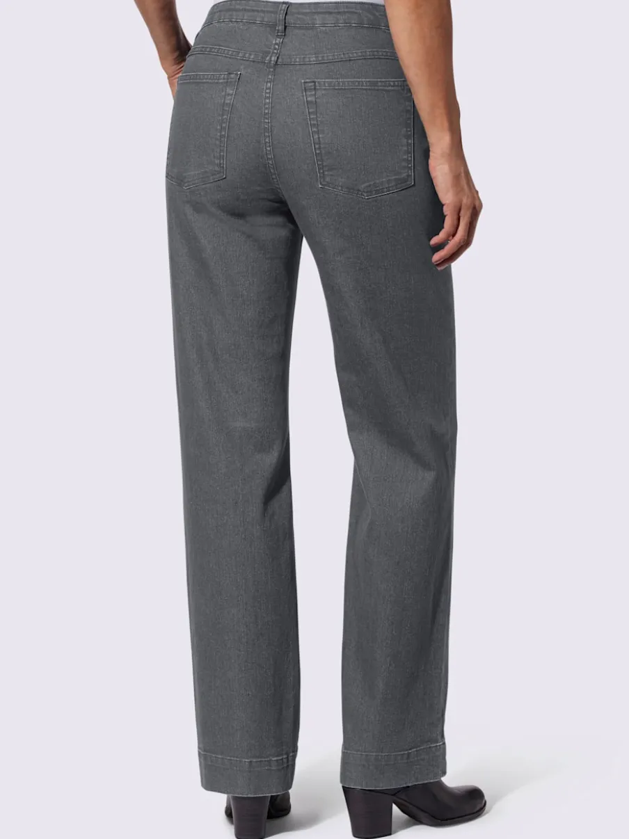 Jean coupe classique à 5 poches jambes larges