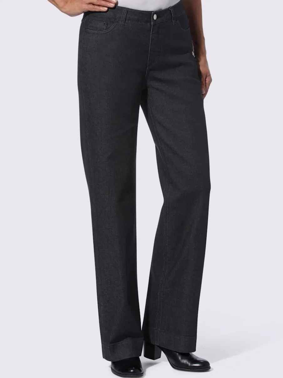 Jean coupe classique à 5 poches jambes larges