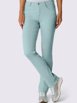 Jean coupe droite à cinq poches en tissu ultra-extensible
