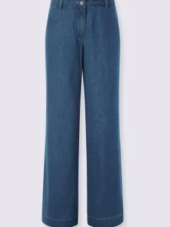 Jean coupe large avec poches devant et ourlet large