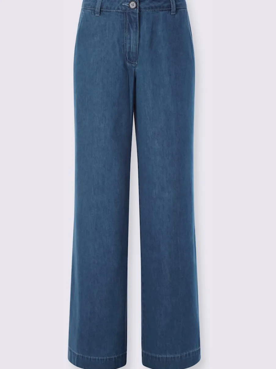 Jean coupe large avec poches devant et ourlet large