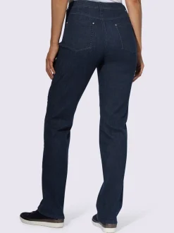 Jean coupe 5 poches avec nervures décoratives latérales