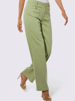 Jean coupe 4 poches en twill doux avec jambes larges décontractées