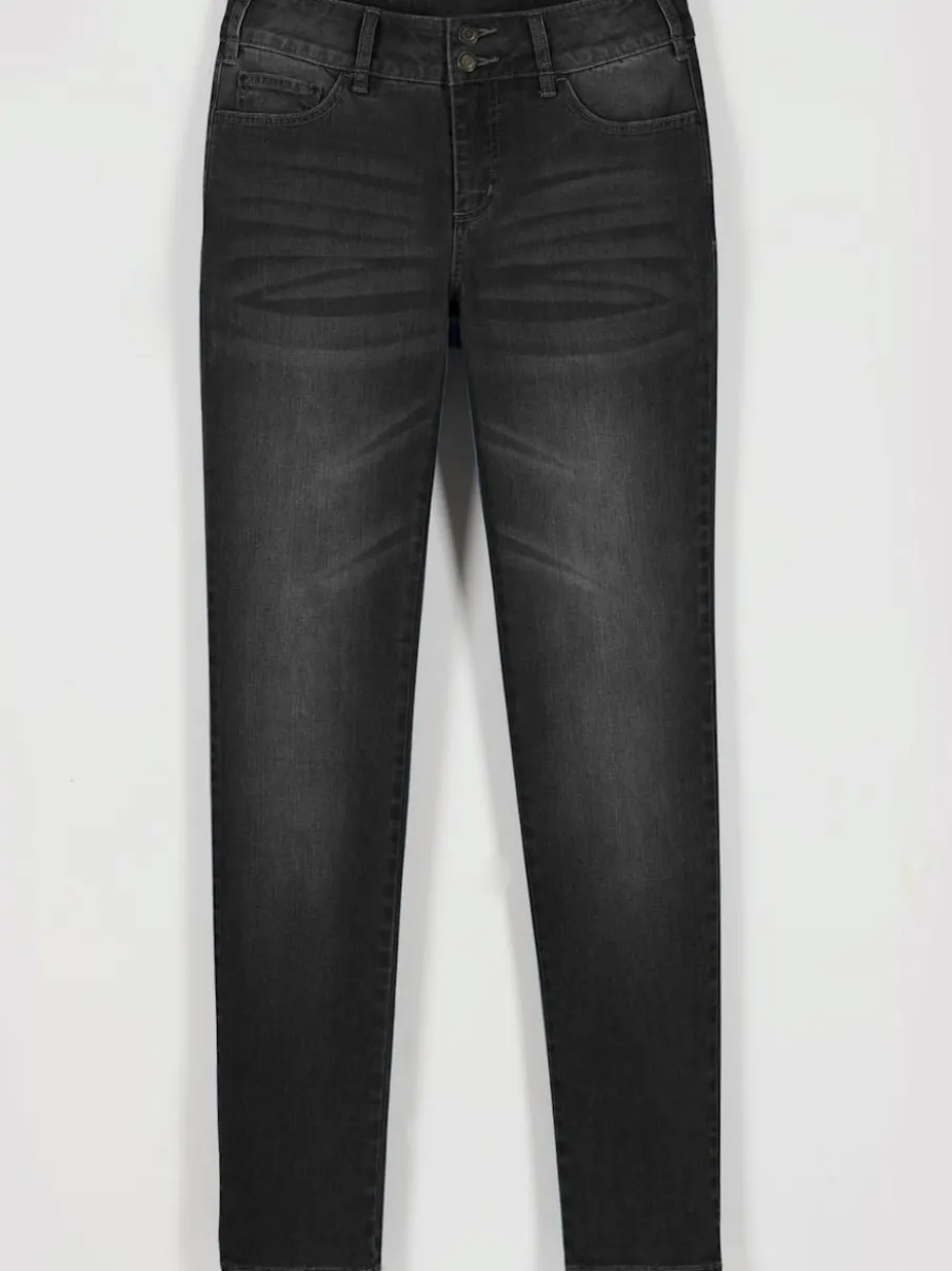 Jean denim classique coupe cinq poches avec rivets décoratifs