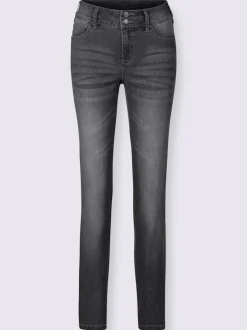 Jean denim classique coupe cinq poches avec rivets décoratifs