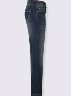 Jean denim classique coupe cinq poches avec rivets décoratifs