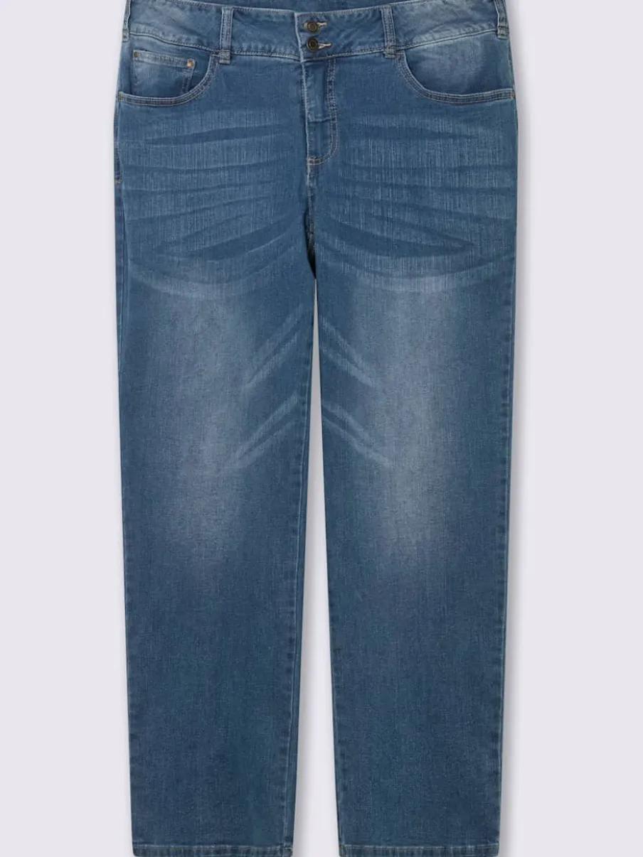 Jean denim classique coupe cinq poches avec rivets décoratifs