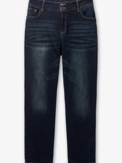 Jean denim classique coupe cinq poches avec rivets décoratifs