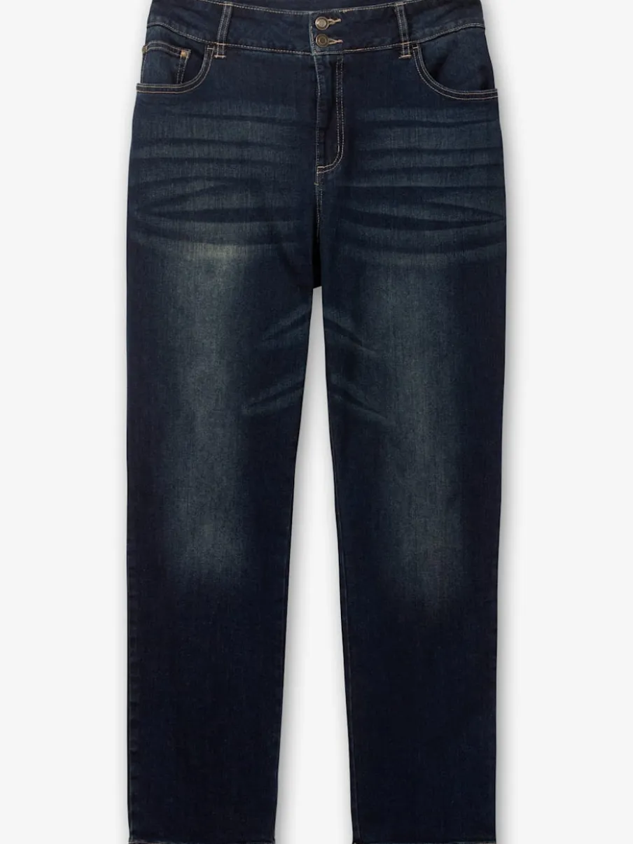 Jean denim classique coupe cinq poches avec rivets décoratifs