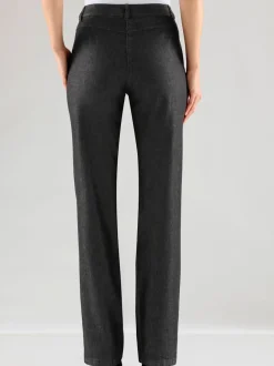 Jean droit avec ceinture élastique et détails enrichis