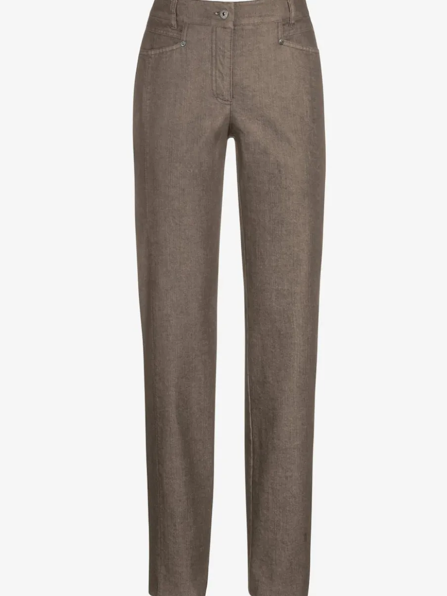 Jean droit avec ceinture élastique et détails enrichis