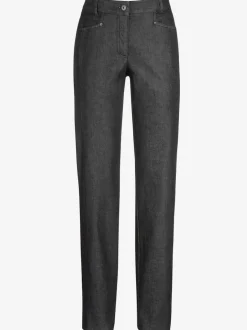 Jean droit avec ceinture élastique et détails enrichis