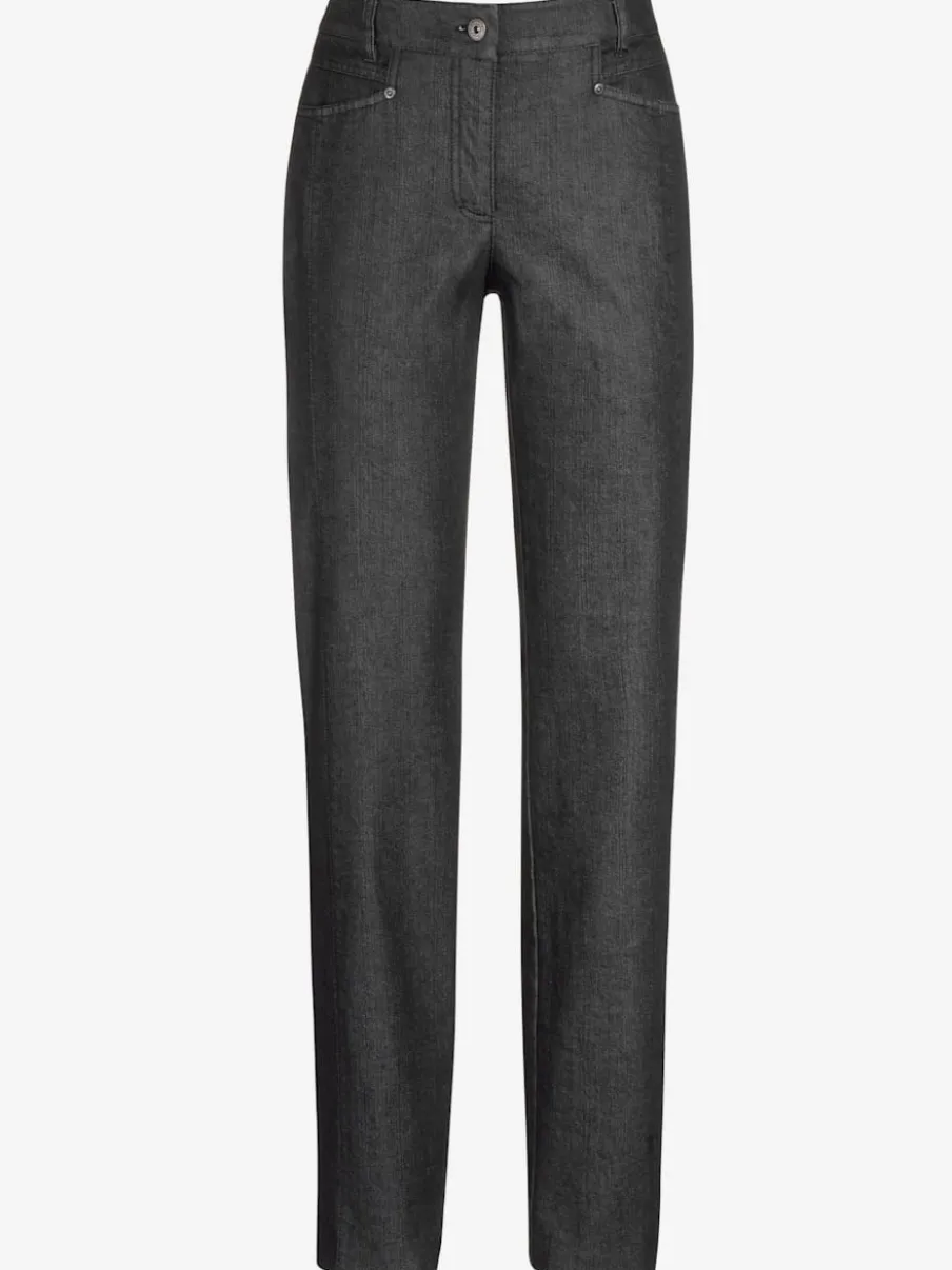 Jean droit avec ceinture élastique et détails enrichis