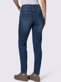Jean effet délavé avec poches et ceinture gainante