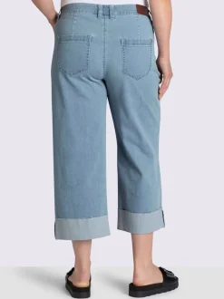 Jean 7/8 empiècement gainant devant avec effet affinant
