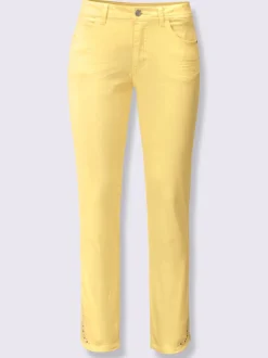 Jean 7/8 en coton avec empiècements et détails brillants aux chevilles