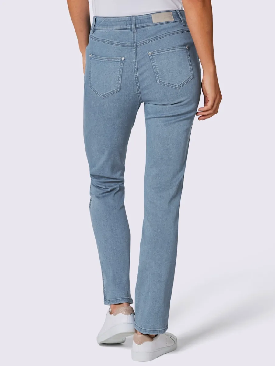 Jean extensible avec ceinture élastique deux poches