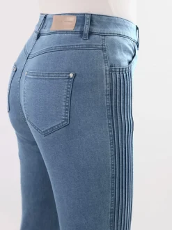 Jean extensible avec ceinture élastique deux poches