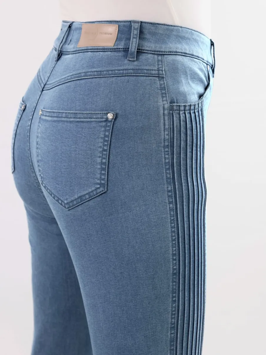 Jean extensible avec ceinture élastique deux poches