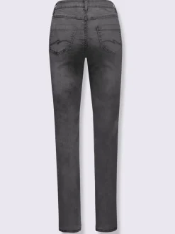 Jean extensible cinq poches avec rivets décoratifs arrière