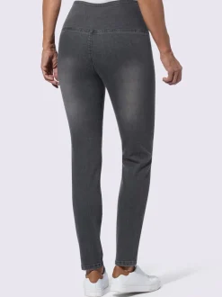 Jean extensible effet ventre plat ceinture haute confortablement ajusté