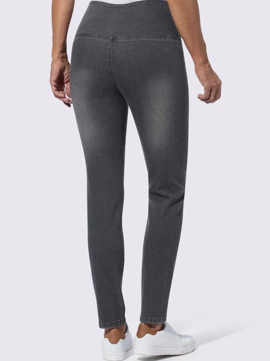 Jean extensible effet ventre plat ceinture haute confortablement ajusté