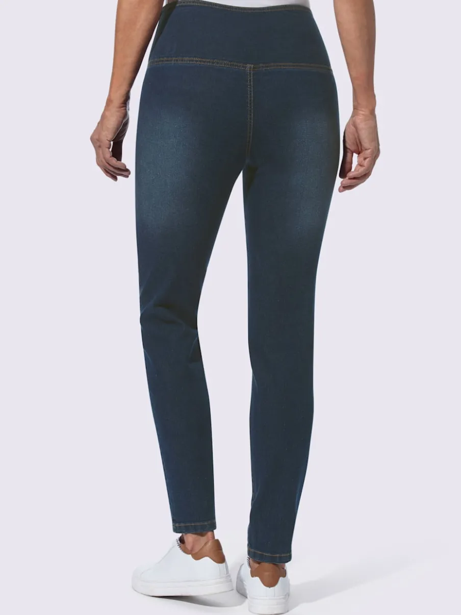 Jean extensible effet ventre plat ceinture haute confortablement ajusté