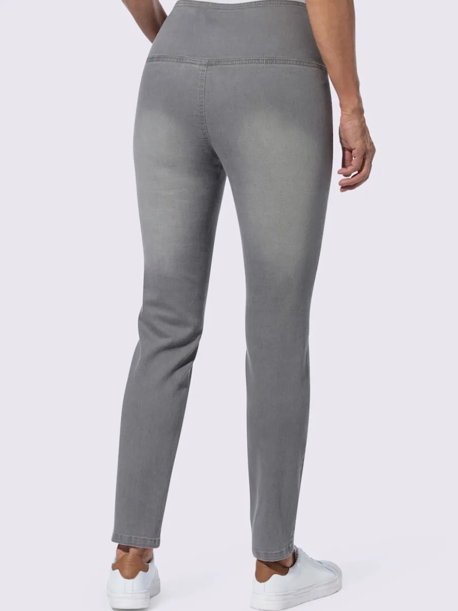 Jean extensible effet ventre plat ceinture haute confortablement ajusté