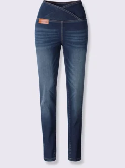 Jean extensible effet ventre plat ceinture haute confortablement ajusté