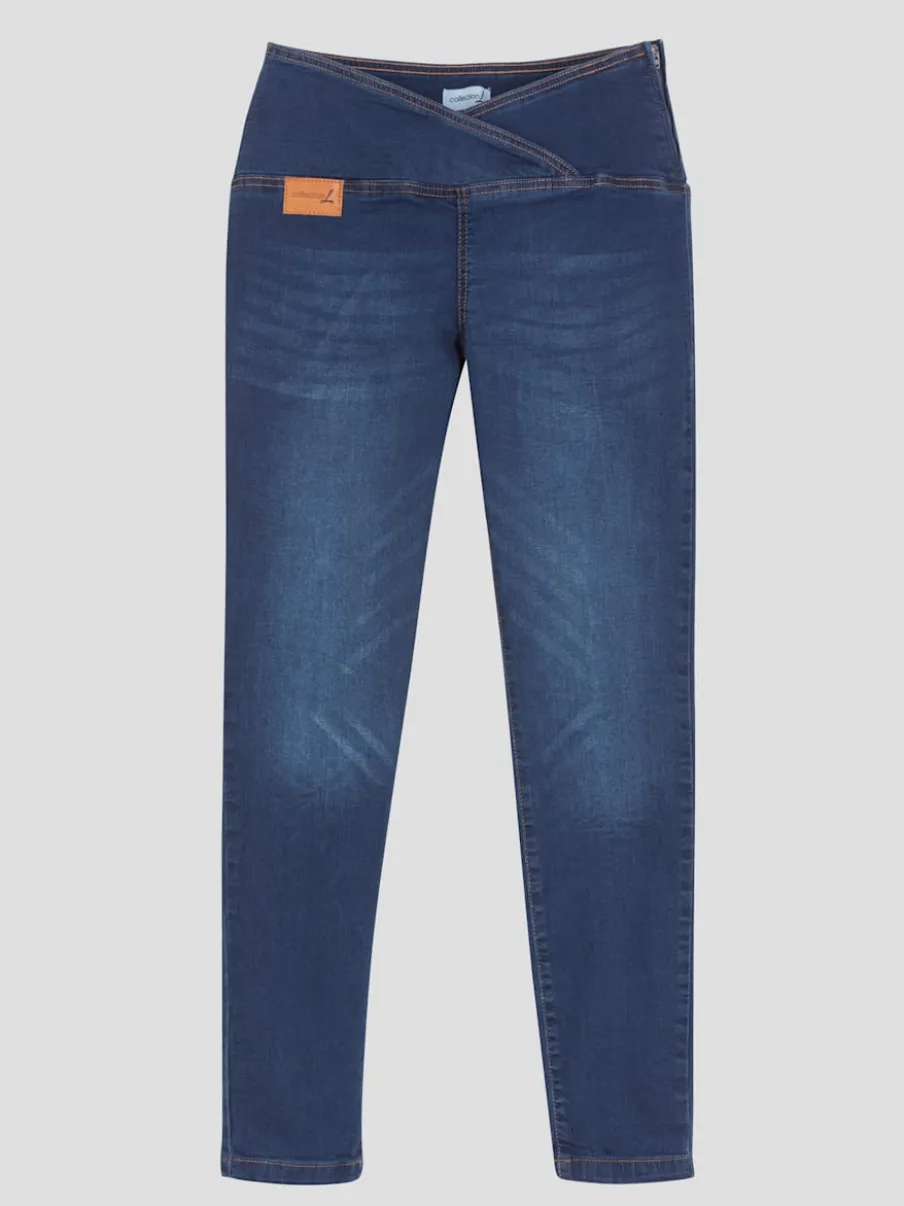 Jean extensible effet ventre plat ceinture haute confortablement ajusté