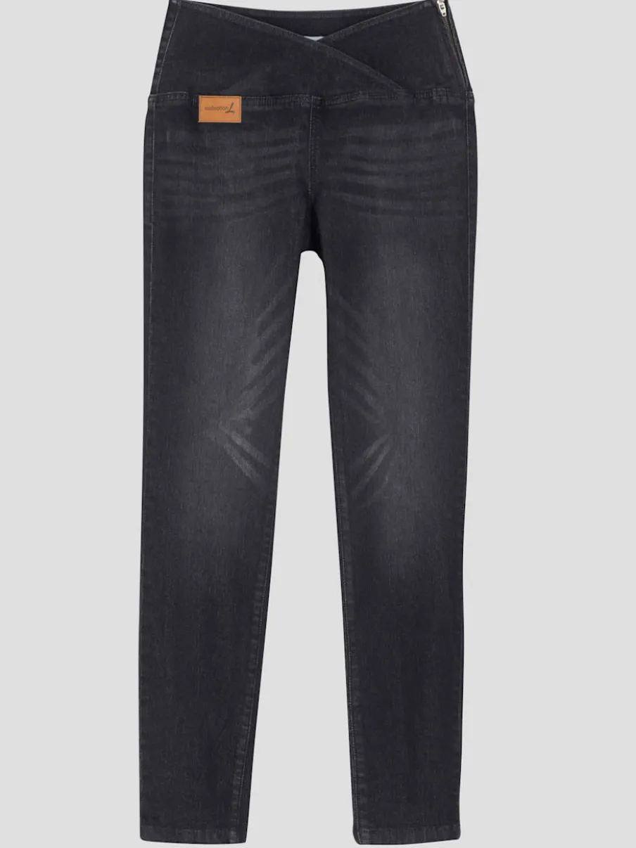 Jean extensible effet ventre plat ceinture haute confortablement ajusté