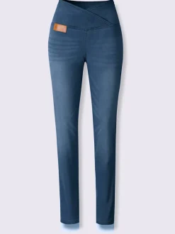 Jean extensible effet ventre plat ceinture haute confortablement ajusté