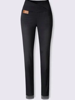 Jean extensible effet ventre plat ceinture haute confortablement ajusté