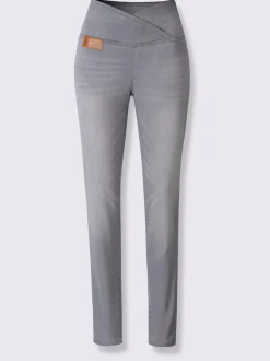 Jean extensible effet ventre plat ceinture haute confortablement ajusté
