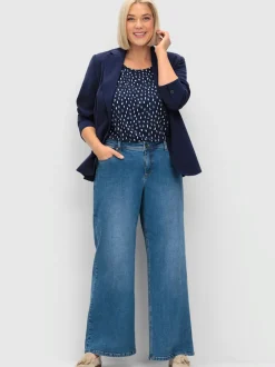 Jean extensible jambes larges mode