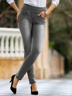 Jean femme coupe slim 5 poches élastique confortable