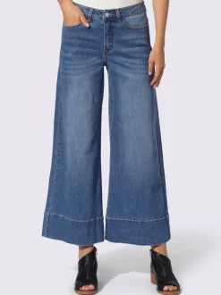 Jean à jambes larges avec style cinq poches en denim