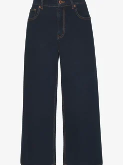 Jean large pour femme à ceinture haute et 5 poches
