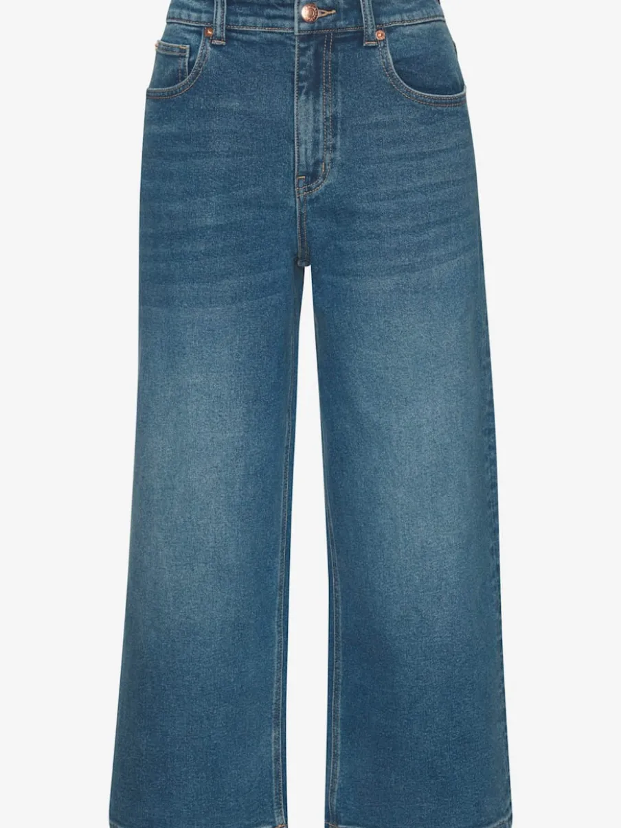 Jean large pour femme à ceinture haute et 5 poches