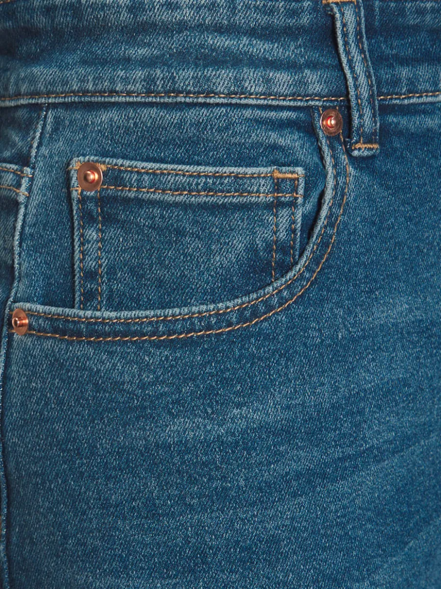 Jean large pour femme à ceinture haute et 5 poches