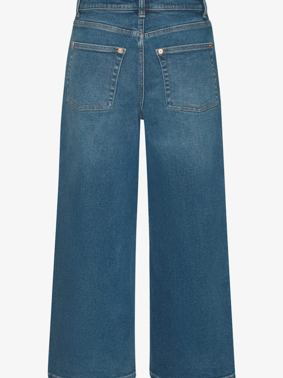 Jean large pour femme à ceinture haute et 5 poches